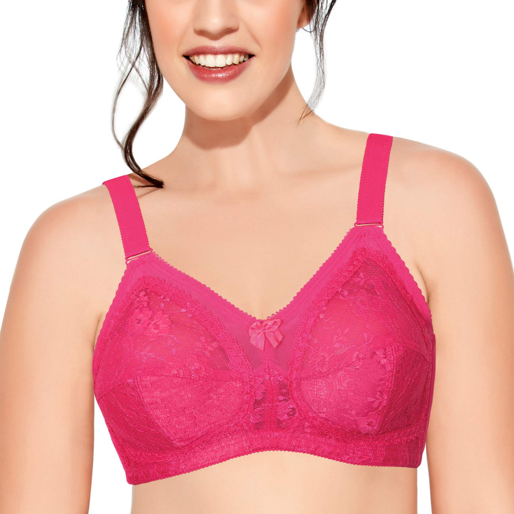 Enamor AB75 M-Frame Jiggle Control Full Support Supima Cotton Bra -  Non-Padded, Wirefree & Full Coverage Purple,Size 36D