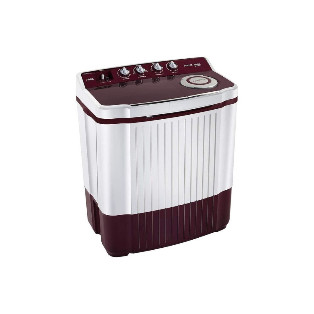 Voltas Beko 7 Kg Semi-Automatic Top Loading Washing Machine (WTT70ALIM, Burgundy)
