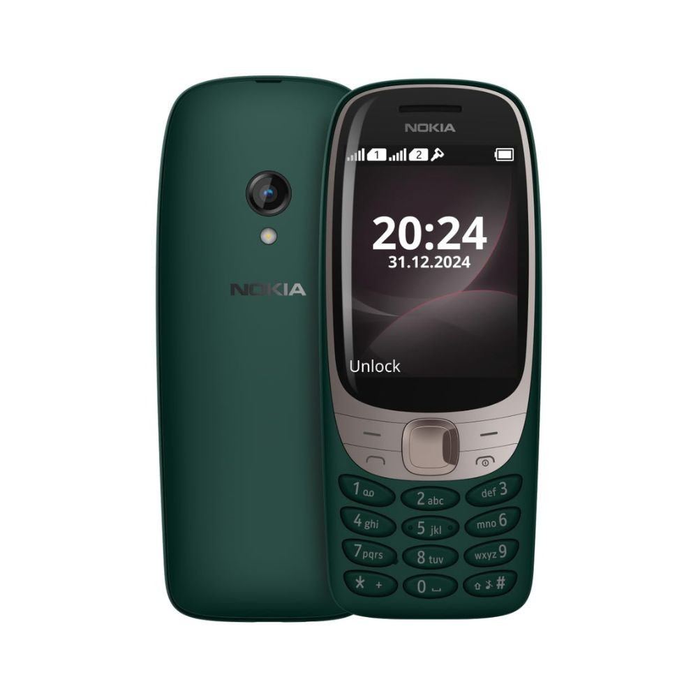 Nokia 6310 Dual SIM Keypad Phone with a 28 Screen Wireless FM Radio and Rear Camera with Flash  1 Year Replacement Guarantee  Green