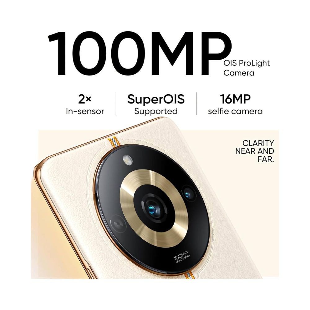 realme 11 Pro 5G Sunrise Beige 8GB RAM 128GB Storage  120 Hz Curved Display  100MP Prolight Camera  7050 5G Dimensity  67W SUPERVOOC  12GB Dynamic RAM  Premier Vegan Leather Finish Design