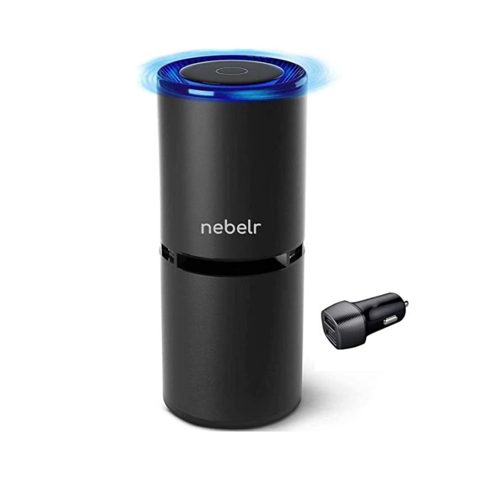 Nebelr Car Air Purifier Ionizer (Black Carbon Bundle)