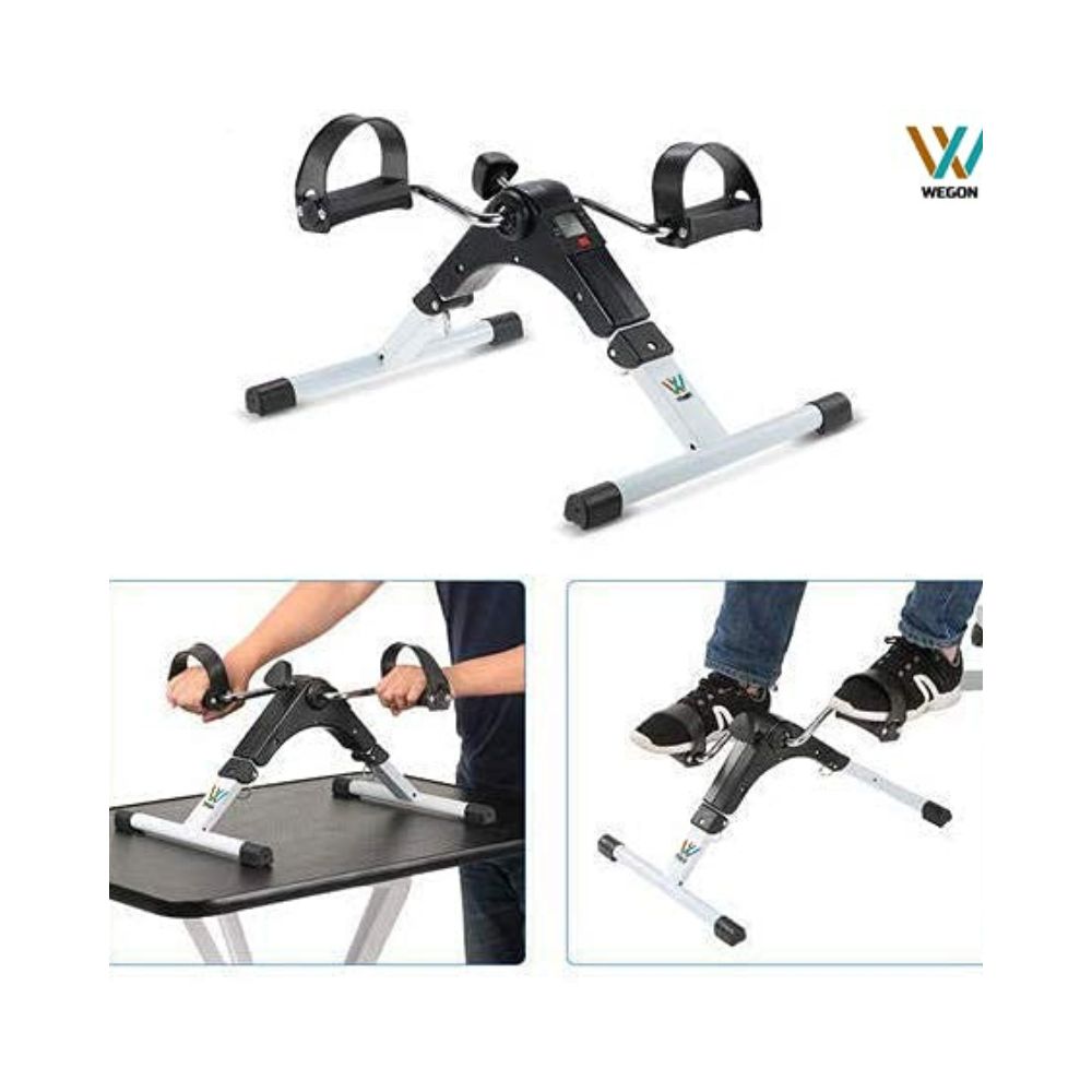 Wegon Foldable Mini Fitness Cycle Pedal Exerciser Bike Gym Machine With Digital Display Meter For Men Women Home Exercise Gym