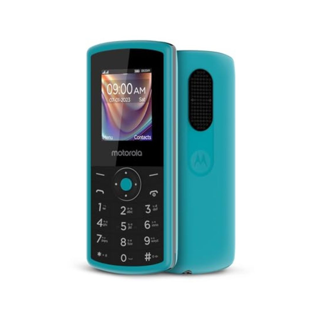 Motorola All-New A10 Dual Sim keypad Phone with Voice Feature  2 Years Replacement  Wireless FM  Bluetooth Connectivity  Auto Call Recording Teal Blue