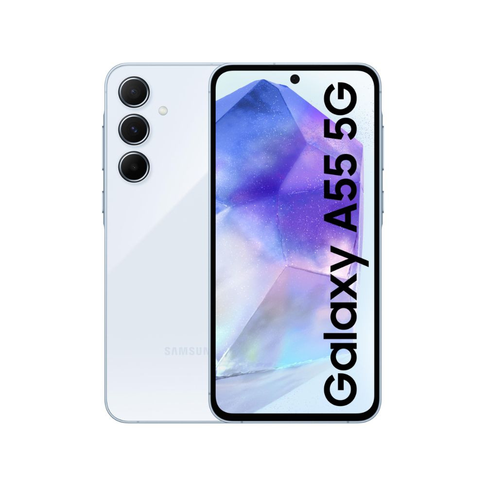 Samsung Galaxy A55 5G Awesome Iceblue 8GB RAM 256GB Storage  Metal Frame  50 MP Main Camera OIS  Nightography  IP67  Corning Gorilla Glass Victus  sAMOLED with Vision Booster