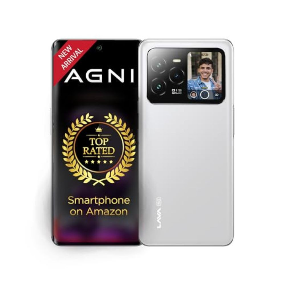 Lava Agni 3 5G Pristine Glass 8GB128GB  Indias 1st dual AMOLED  Dimensity 7300X  50MP Triple AI Camera  66W Fast Charge5000 mAh Battery  Clean UI  Free Replacement  Home  Without Charger