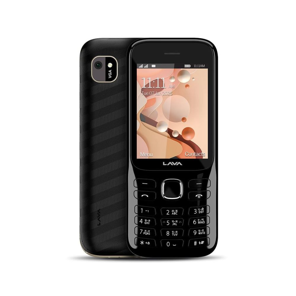 Lava Gem 2025 Dual Sim Keypad Phone 28 Display Camera  Flash  2575mAh Smart AI Powerful Battery  Wireless FM  Recording  Stereo Speakers  Call Recording Black Gold