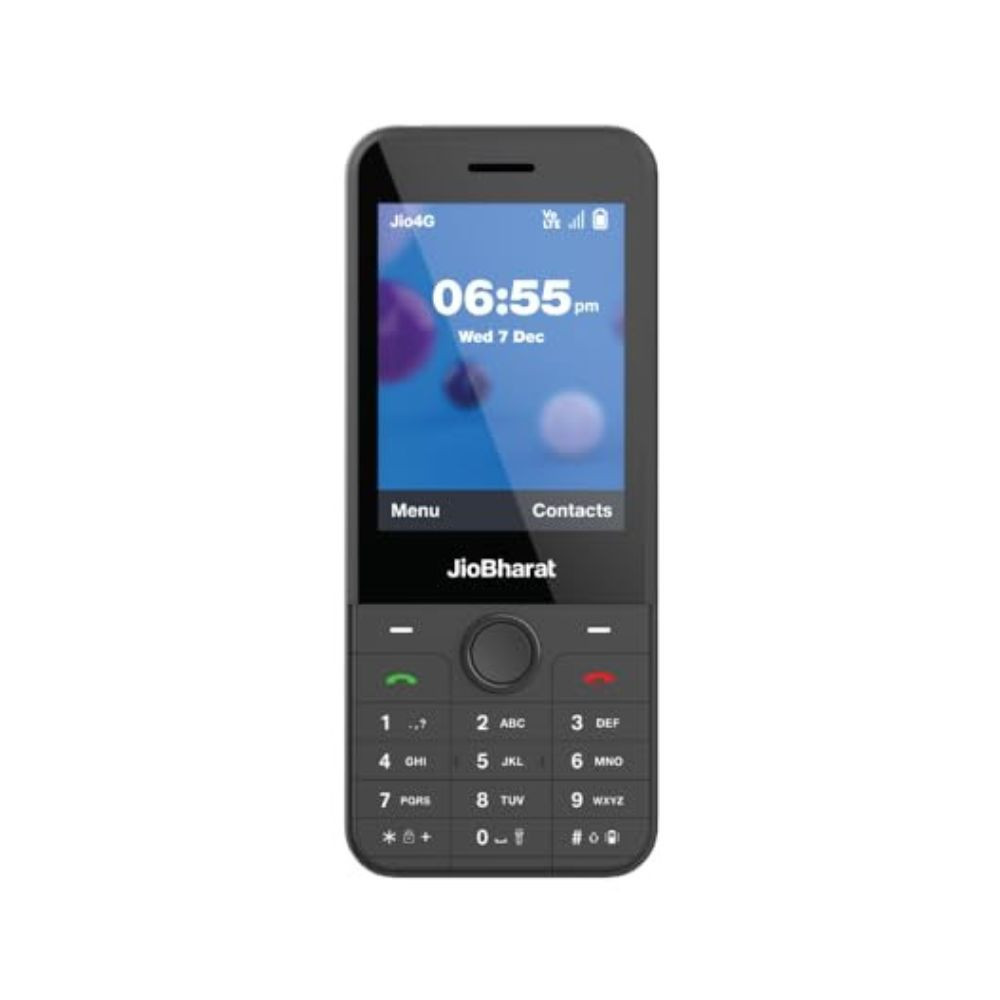 JioBharat J1 4G Keypad Phone with JioTV JioHotstar UPI JioSoundPay JioSaavn JioChat JioPhotos Powerful 2500mAh Battery LED Torch Digital Camera  Dark Grey  Locked for JioNetwork