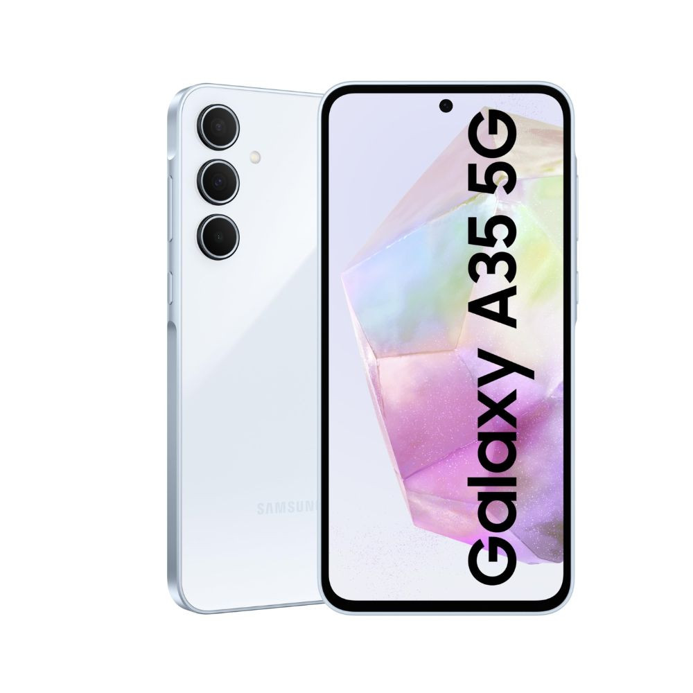 Samsung Galaxy A35 5G Awesome Iceblue 8GB RAM 256GB Storage  Premium Glass Back  50 MP Main Camera OIS  Nightography  IP67  Corning Gorilla Glass Victus  sAMOLED with Vision Booster