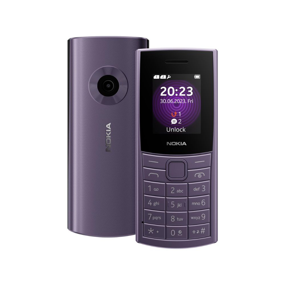 Nokia 110 4G with 4G Camera Bluetooth FM Radio MP3 Player MicroSD Long-Lasting Battery and pre-Loaded Games  1 Year Replacement Guarantee  Artic Purple