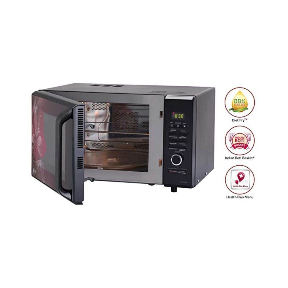 LG 28 L Charcoal Convection Microwave Oven MJ2886BWUM Floral Diet Fry
