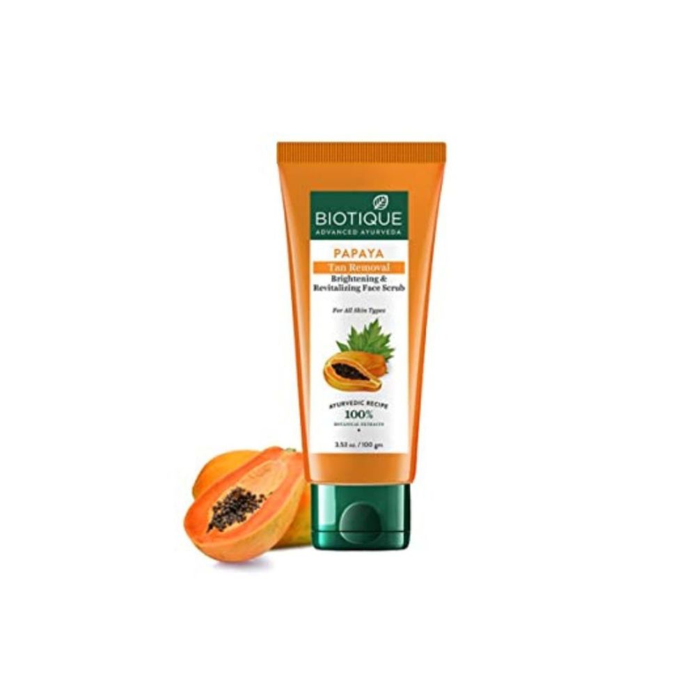 Biotique Papaya Tan Removal Brightening & Reviatalizing Face Scrub For All Skin Types, 100g