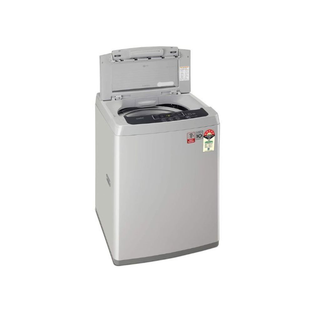 LG 7 kg 5 Star Inverter Fully-Automatic Top Loading Washing Machine (T70SKSF1Z, Middle Free Silver, TurboDrum)