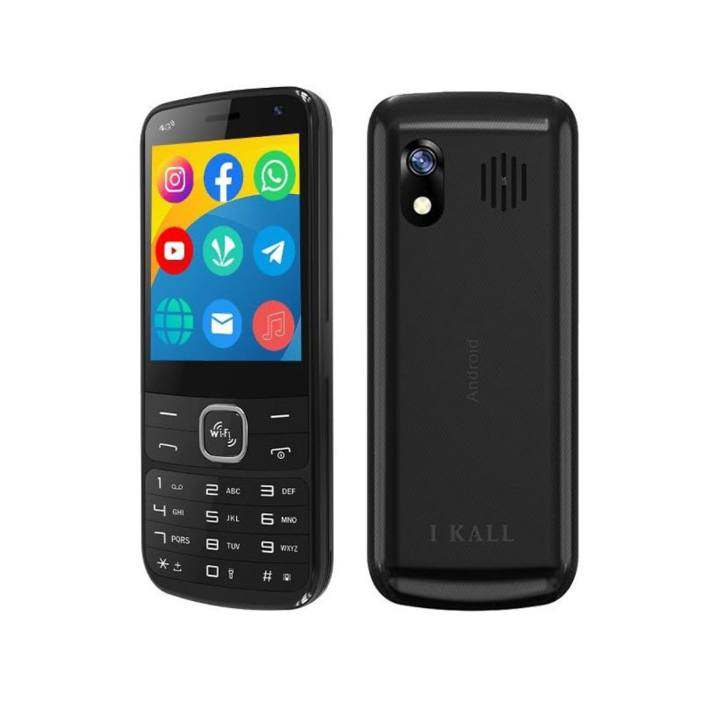 IKALL K333  4G Touch  Type Mobile with 28 HD Display 2GB RAM 16GB Storage 3000mAh Battery WiFi and Pre-Loaded Apps Like Whatsapp Facebook Instagram  YouTube Midnight Black