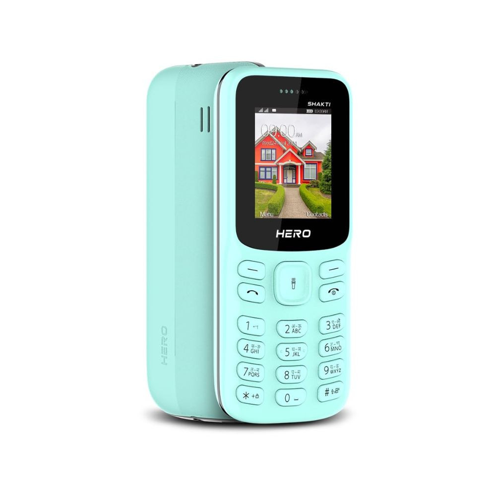 Lava Hero Shakti Dual Sim Keypad Mobile Phone with Vibration Alert  18 Display  Super Saving Battery Mode  Stylish Keypad  Sturdy Build  Number Talker  Mint Green