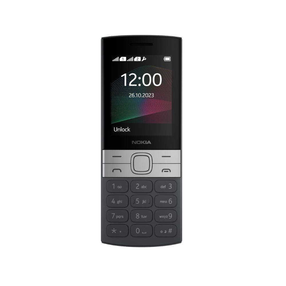 Nokia 150 Dual SIM Premium Keypad Phone  Rear Camera Long Lasting Battery Life Wireless FM Radio  MP3 Player and All-New Modern Premium Design  Black