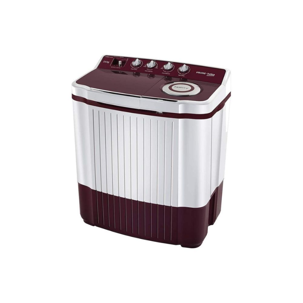 Voltas Beko 7 Kg Semi-Automatic Top Loading Washing Machine (WTT70ALIM, Burgundy)