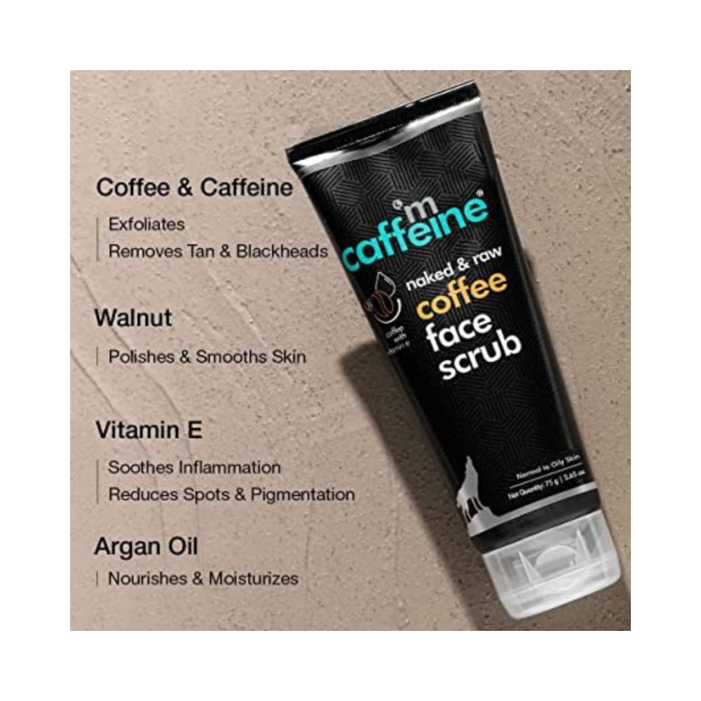 mCaffeine Coffee Tan Removal Face Scrub (75gm) | Exfoliate Scrub