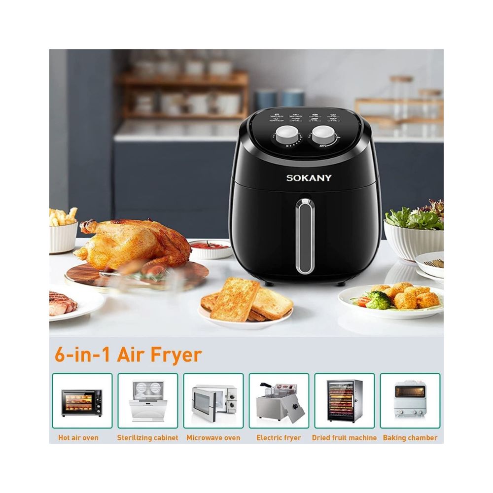 HUEX 4 Liter Air Fryer Oven with Touch Control Panel for Healthy Cooking, Baking and Grilling Air Fryer 1300W-1500W