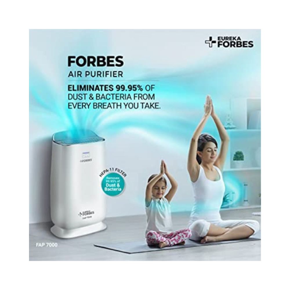 Eureka Forbes Air Purifier FAP 7000Eliminate 9995 Bacteria  VirusesWhite