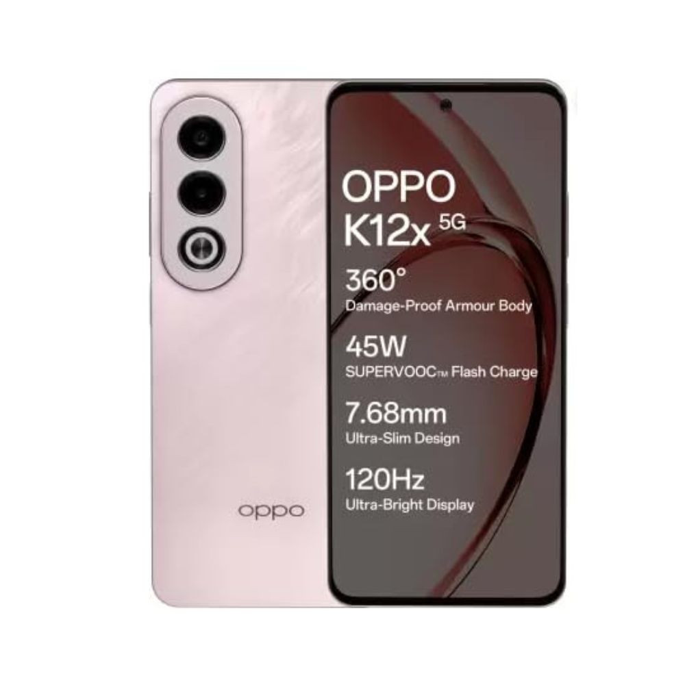 Oppo K12x 5G with 45W SUPERVOOC Charger in-The-Box Feather Pink 128 GB 6 GB RAM