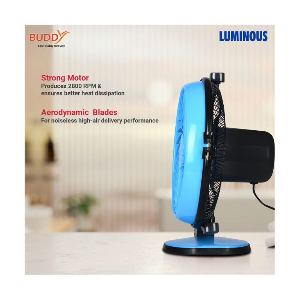 Luminous Multipurpose Buddy 230mm Cabin Fan (Aqua Blue)