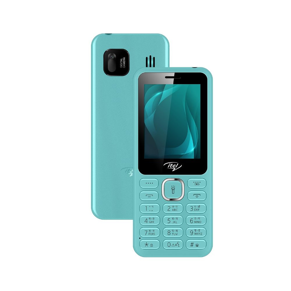 itel it5027 Keypad Mobile Phone with 24 inch Display Size 11mm Slim Body 1200 mAh Battery King Voice  Light Green