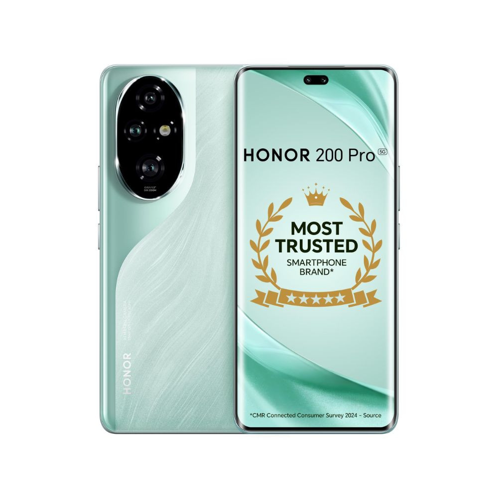HONOR 200 Pro 5G Ocean Cyan 12GB512GB  678-inch AMOLED Quad-Curved Display  Dual OIS 50MP50MP12MP Camera  50MP Selfie Camera  Snapdragon 8s Gen 3  AI-Powered MagicOS 80  Without Charger