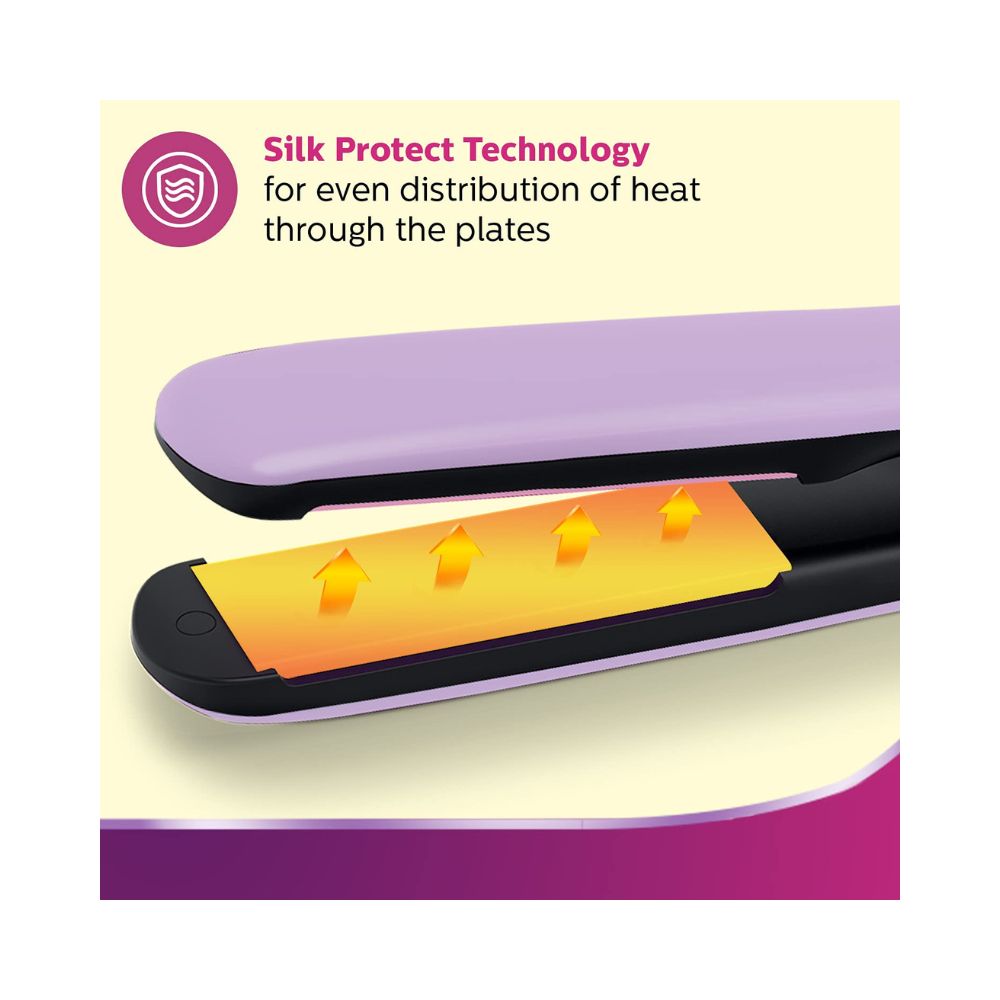 Philips BHS393/40 Straightener with SilkProtect Technology. Straighten, curl, Suitable for All Hair Types, Lavender
