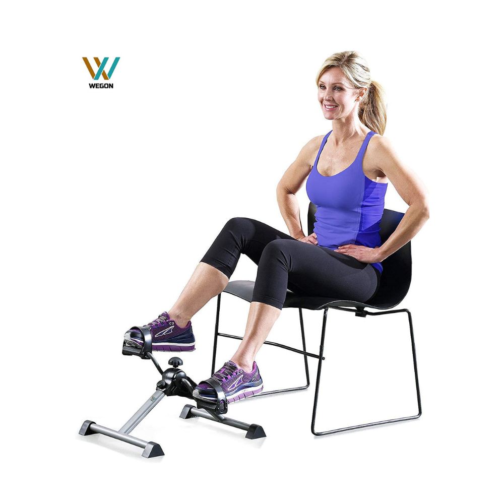 Wegon Foldable Mini Fitness Cycle Pedal Exerciser Bike Gym Machine With Digital Display Meter For Men Women Home Exercise Gym
