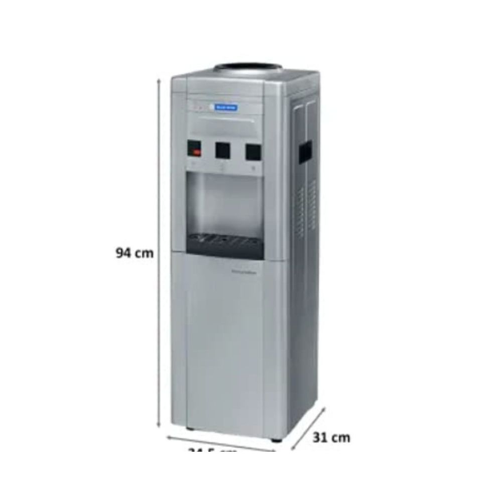 Blue Star Water Dispenser Hot and Cold with Cooling Refrigerator (BWD3FMRGA, Grey)