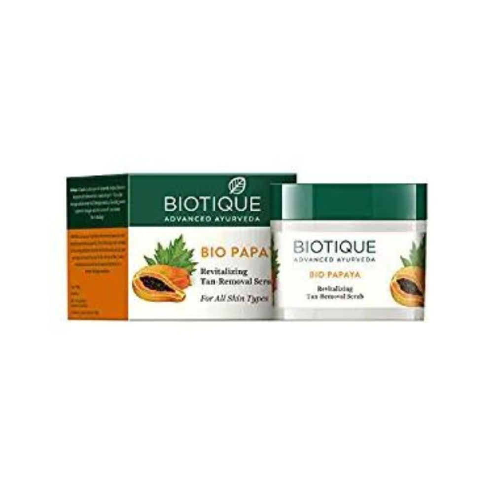 Biotique Papaya Tan Removal Brightening & Revitalizing Face Scrub For All Skin Types, 75 gm