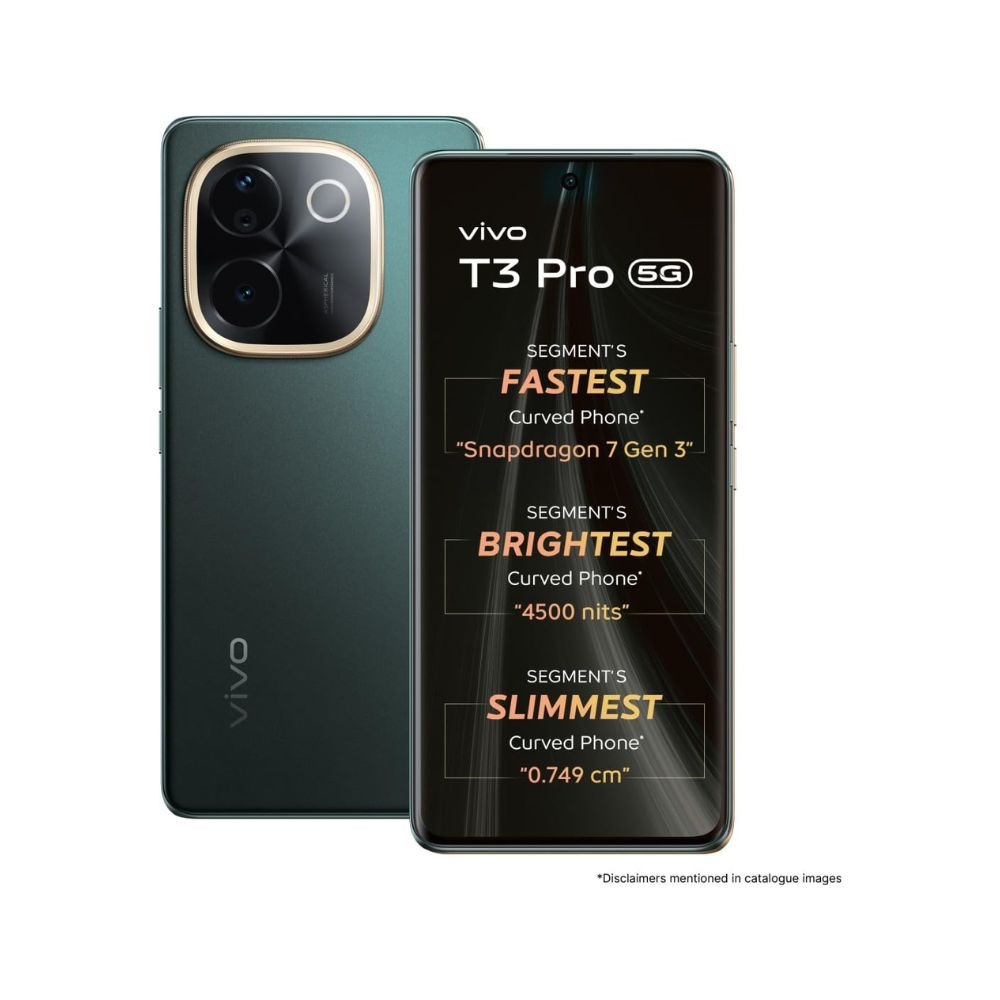 vivo T3 Pro 5G Emerald Green 8GB RAM 128GB Storage  Snapdragon 7 Gen 3 Processor  AMOLED Display  Dual Nano-SIM  5500mAh Battery