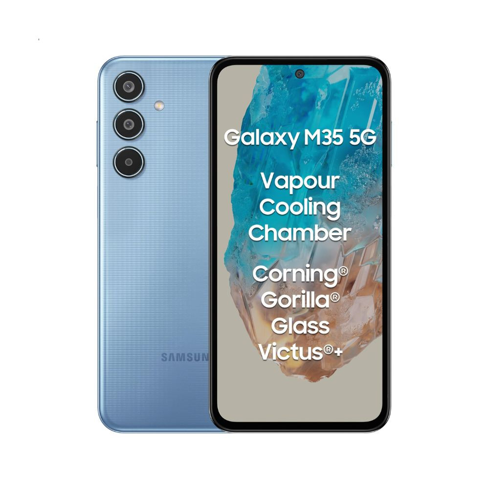 Samsung Galaxy M35 5G Daybreak Blue8GB RAM256GB Storage Corning Gorilla Glass Victus AnTuTu Score 595K  Vapour Cooling Chamber  6000mAh Battery  120Hz Super AMOLED Display Without Charger