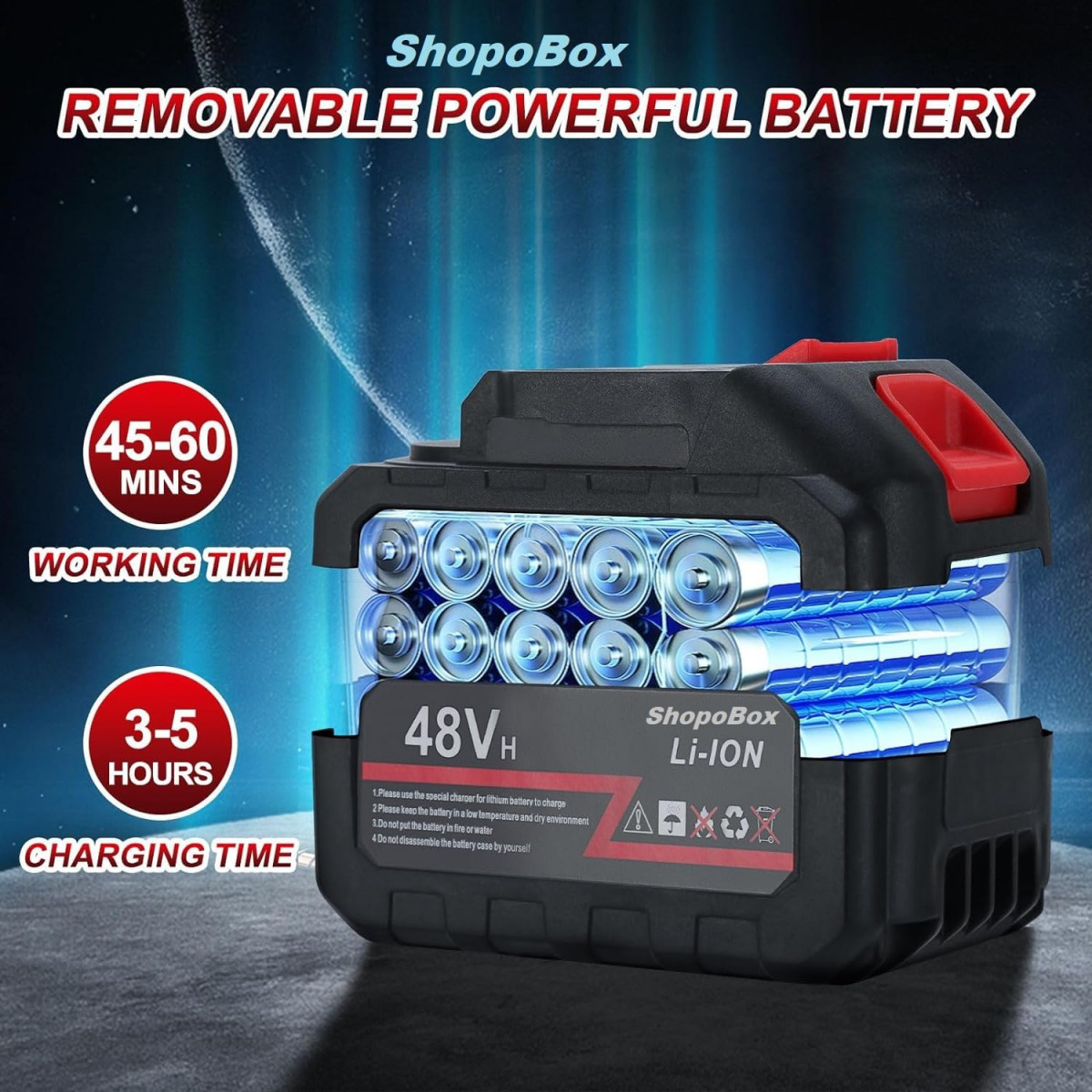 48V Portable Pressure Washer with Rechargeable Battery12000mah Cordless Pressure Washer Gun Cordless Power Washer Gun  Handheld Pressure Washer for Car Floor Cleaning Car Washer Gun Single Battery