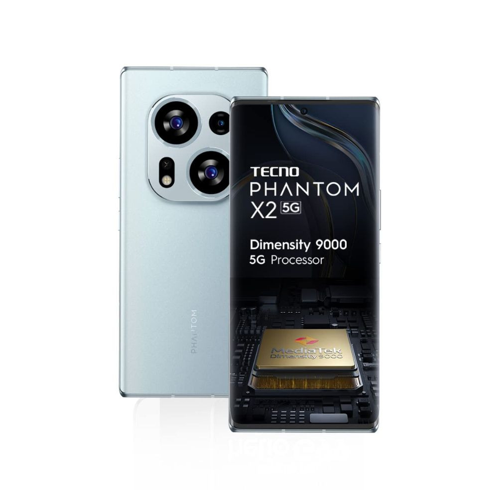 TECNO Phantom X2 5G Moonlight Silver 8GB RAM256GB Storage  Worlds 1st 4nm Dimensity 9000 5G Processor  Dual Curved AMOLED Display  64MP RGBW Camera