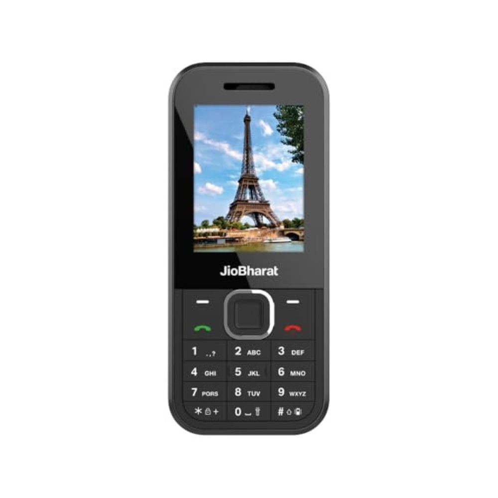 JioBharat B2 4G Keypad Phone with JioTV JioHotstar JioSoundPay JioSaavn JioPay UPI JioChat JioPhotos Powerful 2000mAh Battery LED Torch Digital Camera  Black  Locked for JioNetwork