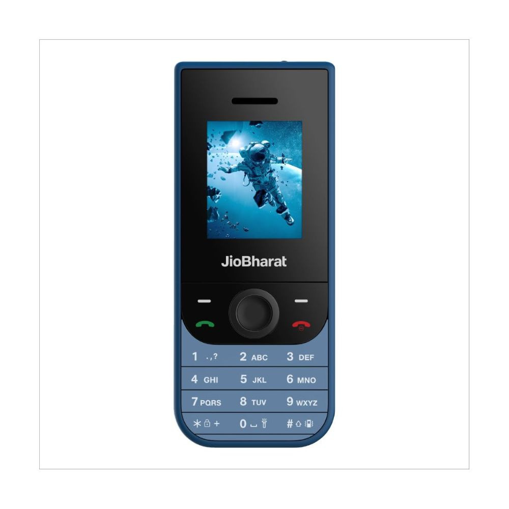 JioBharat V3 4G Phone with JioTV JioHotstar UPI JioSoundPayJioSaavn Long Lasting Battery LED Torch Digital Camera  Blue  Locked for JioNetwork