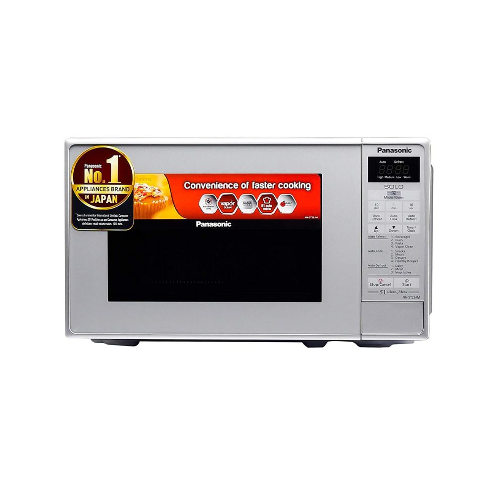 Panasonic 20L Solo Microwave Oven NN-ST26JMFDG Silver 51 Auto Menus