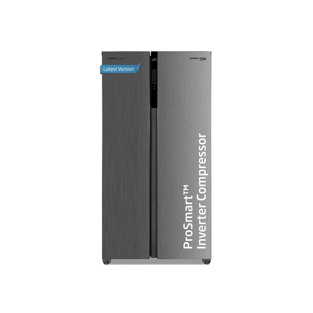 Voltas Beko A Tata Product 472 L Side by Side Frost Free Refrigerator with ProSmart Inverter Compressor 2024 Model RSB495FPV300RXID INOX Electronic Temperature Control and Display