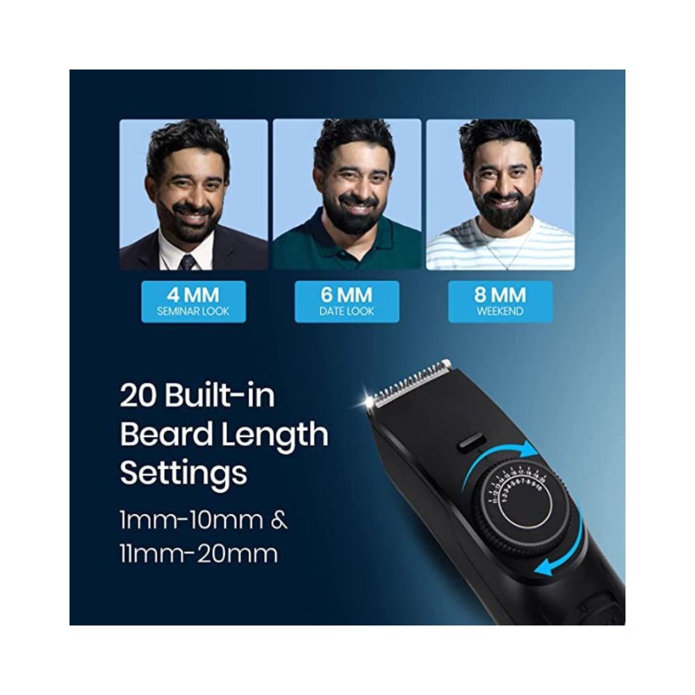 Bombay Shaving Trimmer Men | 2 Year Warranty | 80 Minutes of Run Time with 1.5 hours of Charging, Hair Trimmer (Black)