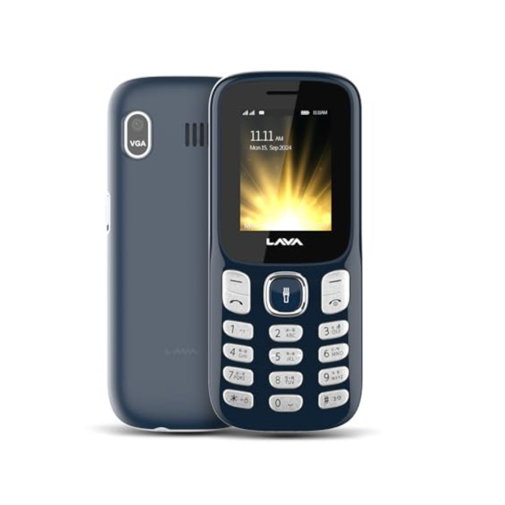 Lava A3 Torch Dual Sim Keypad Mobile Phone  1750mAh Big Battery  Quad Strip Torch  Slide Button  18 Large Display  Vibration Alert  7 Language Support Blue Silver