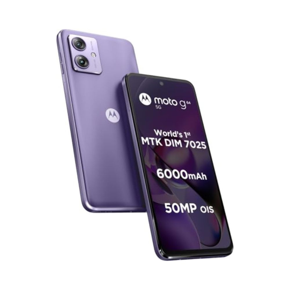 Motorola G64 5G Ice Lilac 8GB RAM 128GB Storage  Expandable Upto 2TB  Upto 16GB RAM with RAM Boost  50MP OIS  8MP  16MP Front Camera  MediaTek Dimensity 7025 Processor  6000 mAh Battery