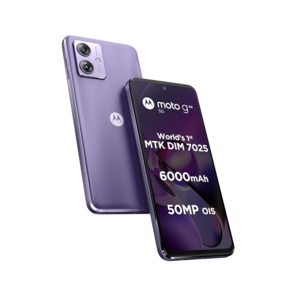 Motorola G64 5G Ice Lilac 12GB RAM 256GB Storage  Expandable Upto 2TB  Upto 24GB RAM with RAM Boost  50MP OIS  8MP  16MP Front Camera  MediaTek Dimensity 7025 Processor  6000 mAh Battery