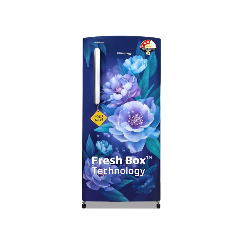 Voltas Beko A TATA Product 173 L 3 star Made-In-India Direct Cool Refrigerator RDC205C  S0PBE0M0000GO Peony Blue