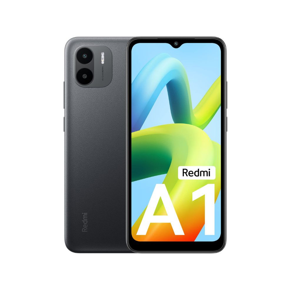 Redmi A1 Black 2GB RAM 32GB Storage  Segment Best AI Dual Cam  5000mAh Battery  Leather Texture Design  Android 12