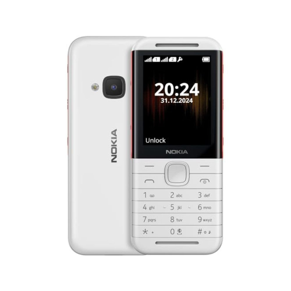 Nokia 5310 Dual SIM Keypad Phone with MP3 Player Wireless FM Radio and Rear Camera with Flash  1 Year Replacement Guarantee  WhiteRed
