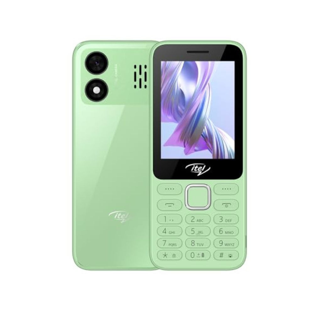 itel it5330 Keypad Mobile Phone  28 Big Display  Premium Glass-Like Back Design  1900mAh Long-Lasting Battery  Auto Call Recording  Wireless FM  Light Green
