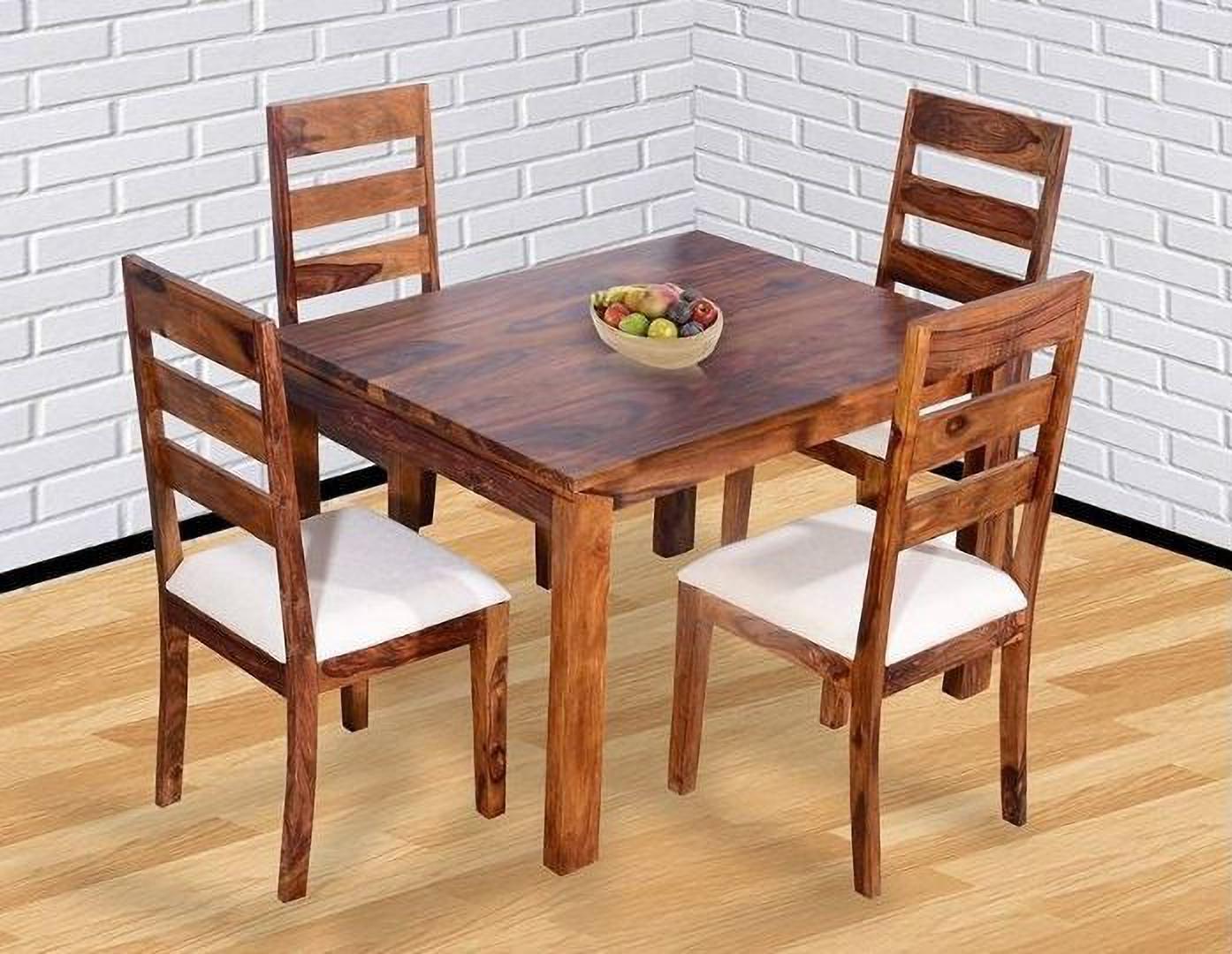 Aaram By Zebrs Dining Table Set for Home Living Room Furniture Solid Wood 4 Seater Dining Set (Finish Color -Natural, DIY(Do-It-Yourself))