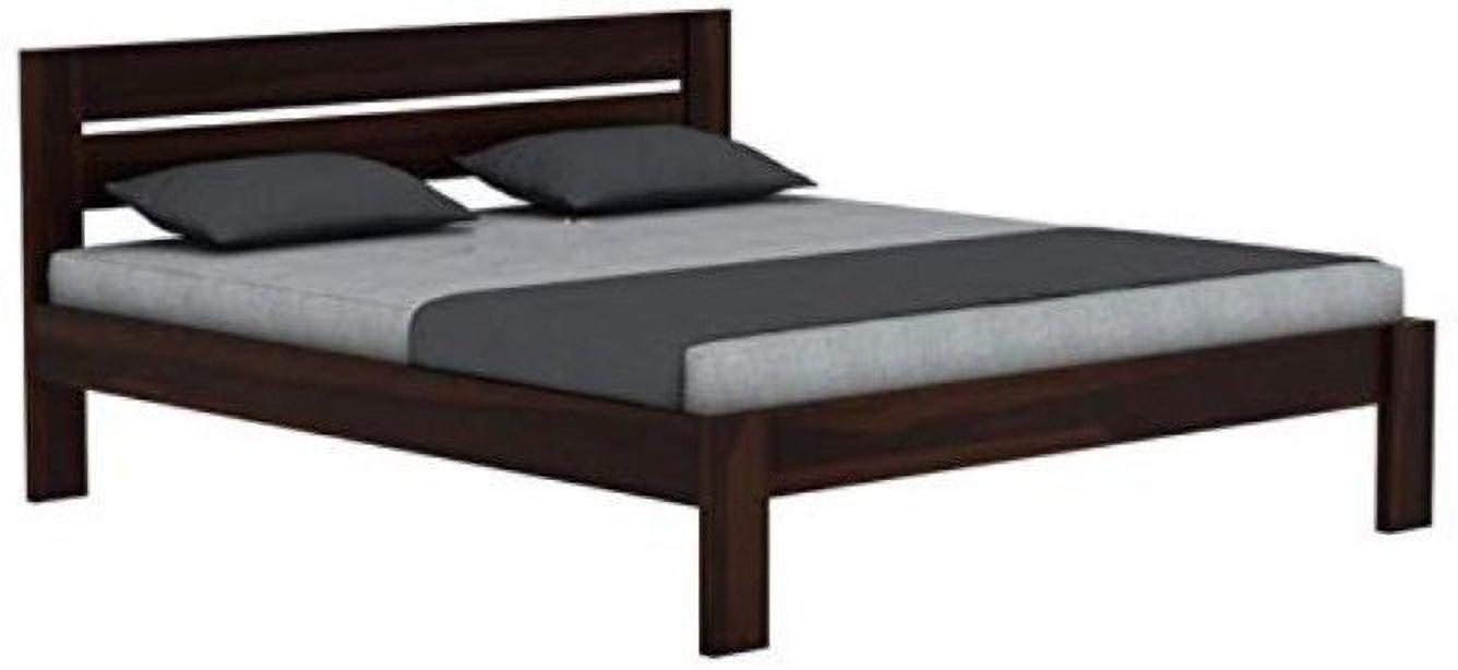 Aaram By Zebrs Queen Size Bed|Solid Sheesham Wood Bed Without Storage | Double Bed for Bedroom Solid Wood Queen Bed (Finish Color - Walnut Finish, Delivery Condition - DIY(Do-It-Yourself))