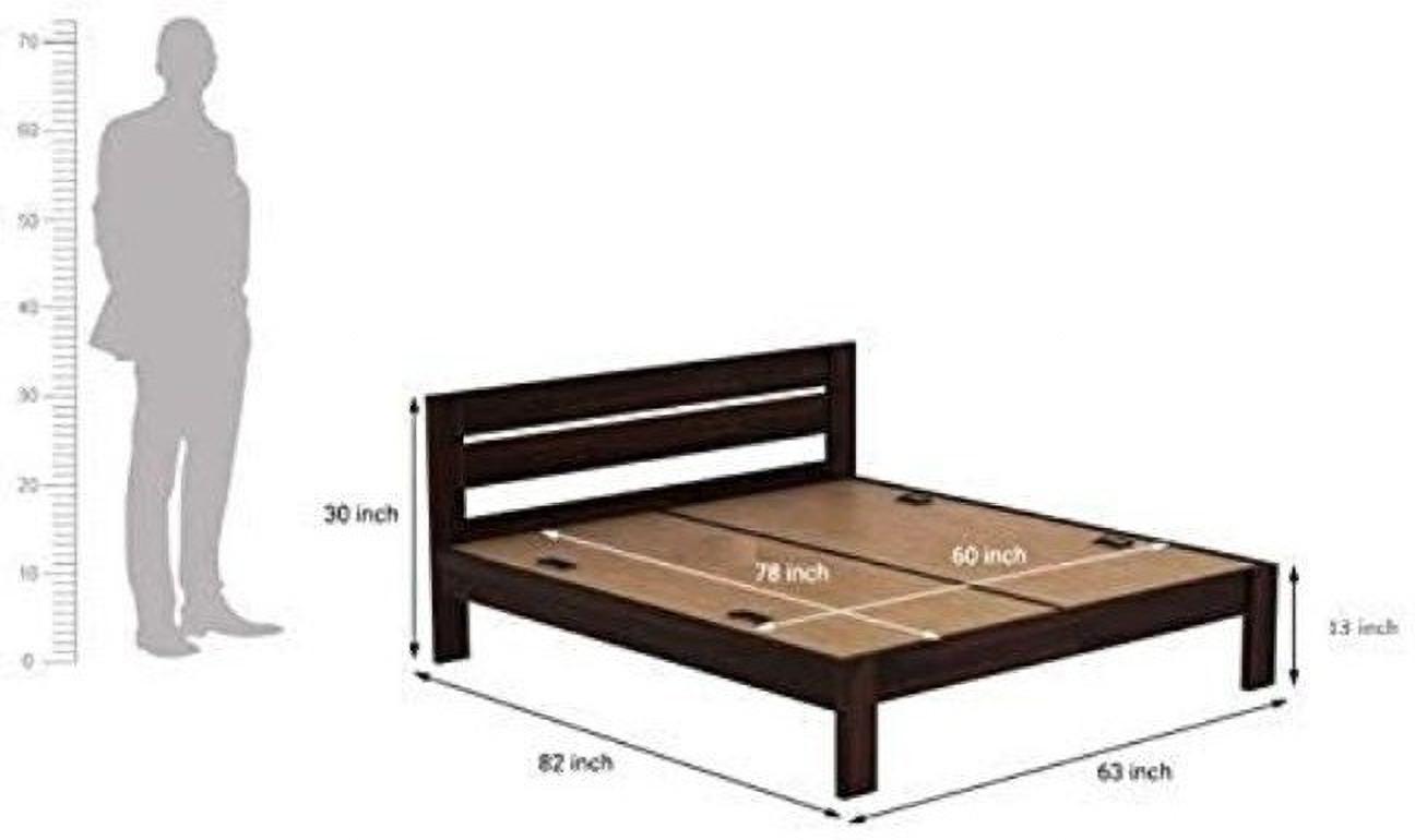 Aaram By Zebrs Queen Size Bed|Solid Sheesham Wood Bed Without Storage | Double Bed for Bedroom Solid Wood Queen Bed (Finish Color - Walnut Finish, Delivery Condition - DIY(Do-It-Yourself))